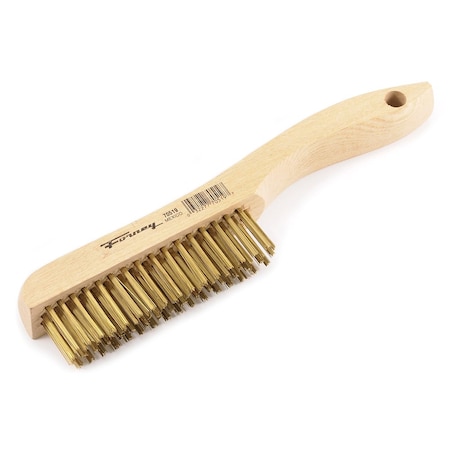 Forney Scratch Brush With Shoe Handle, Brass, 4 X 16 Rows 70519